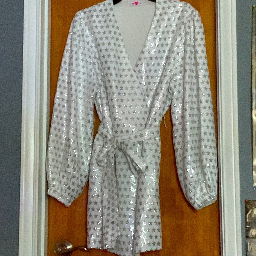 Buddy Love silver stars sequin dress